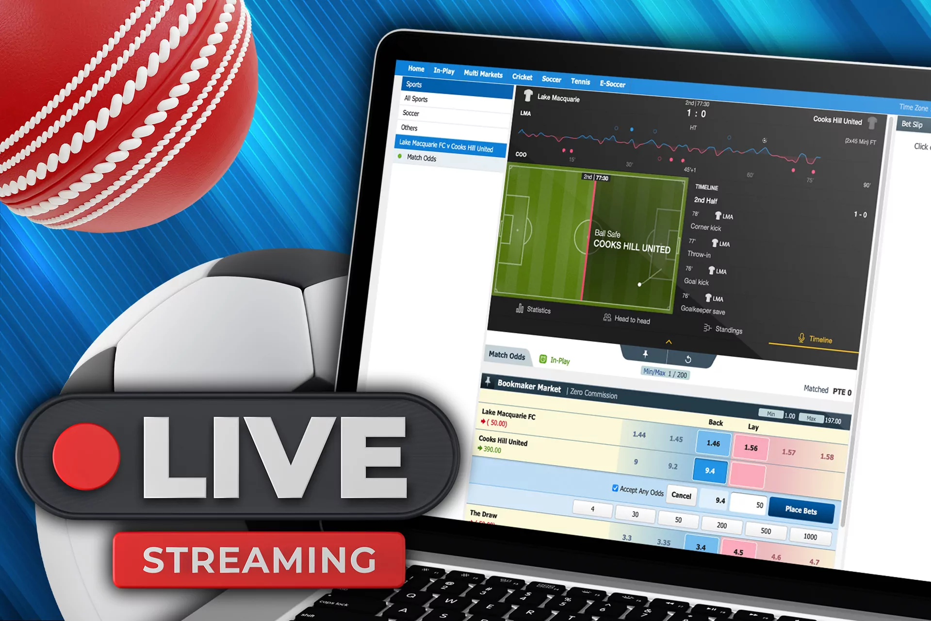 Crickex streams the sports events, so you can watch them and bet.