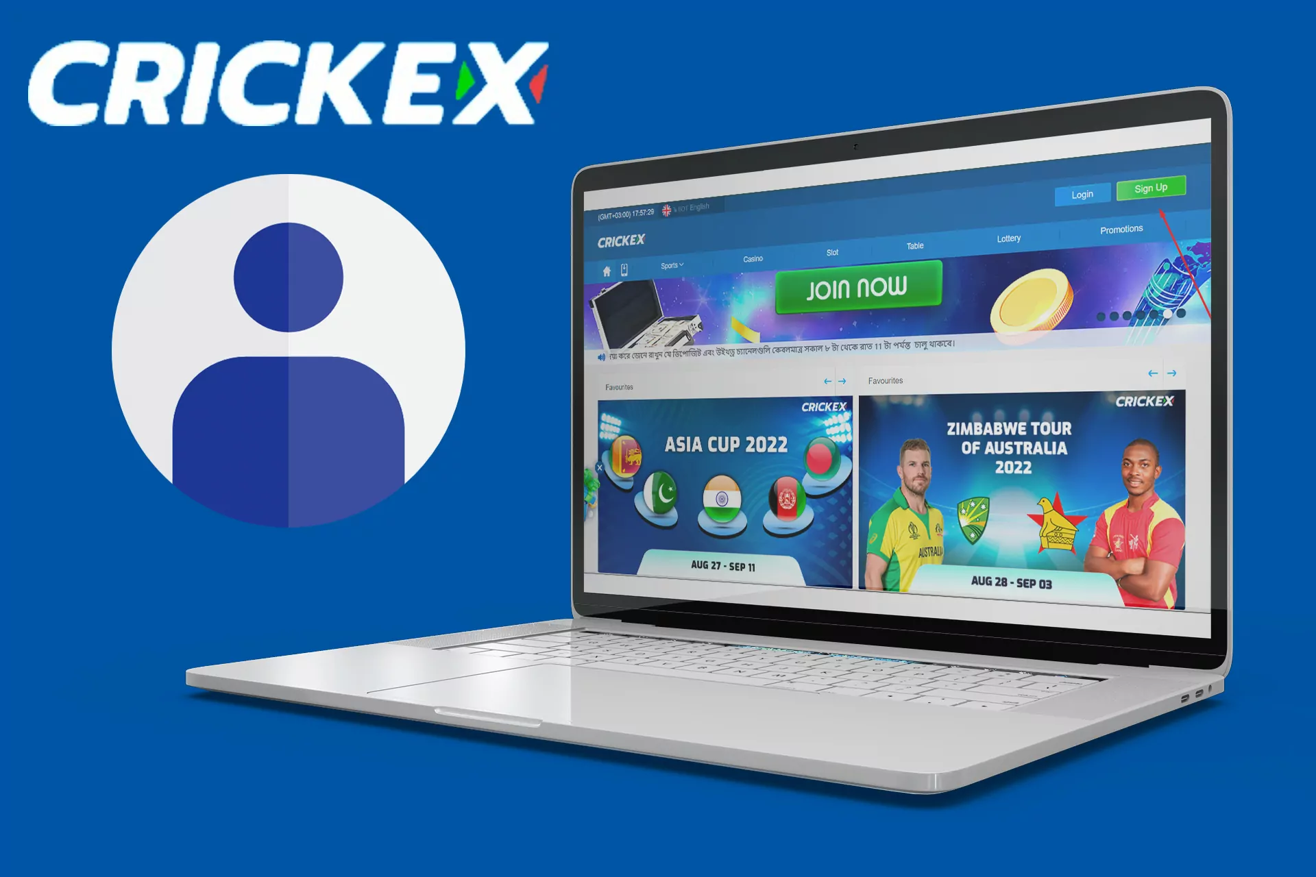 Go to the Crickex official website and open the form.